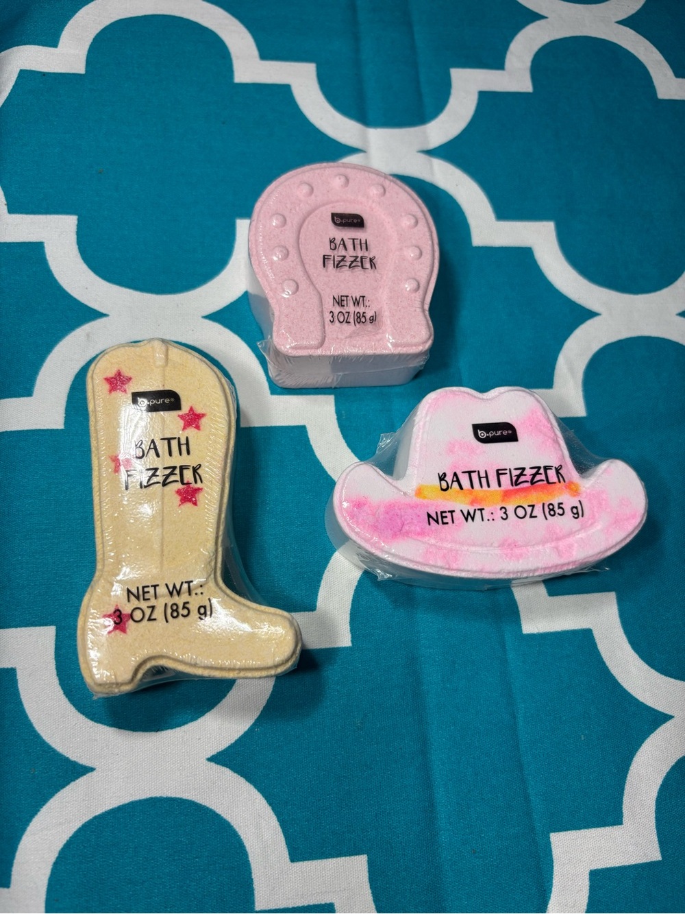New Howdy Western Bath Fizzer Trio - Pink, Yellow, Light Pink